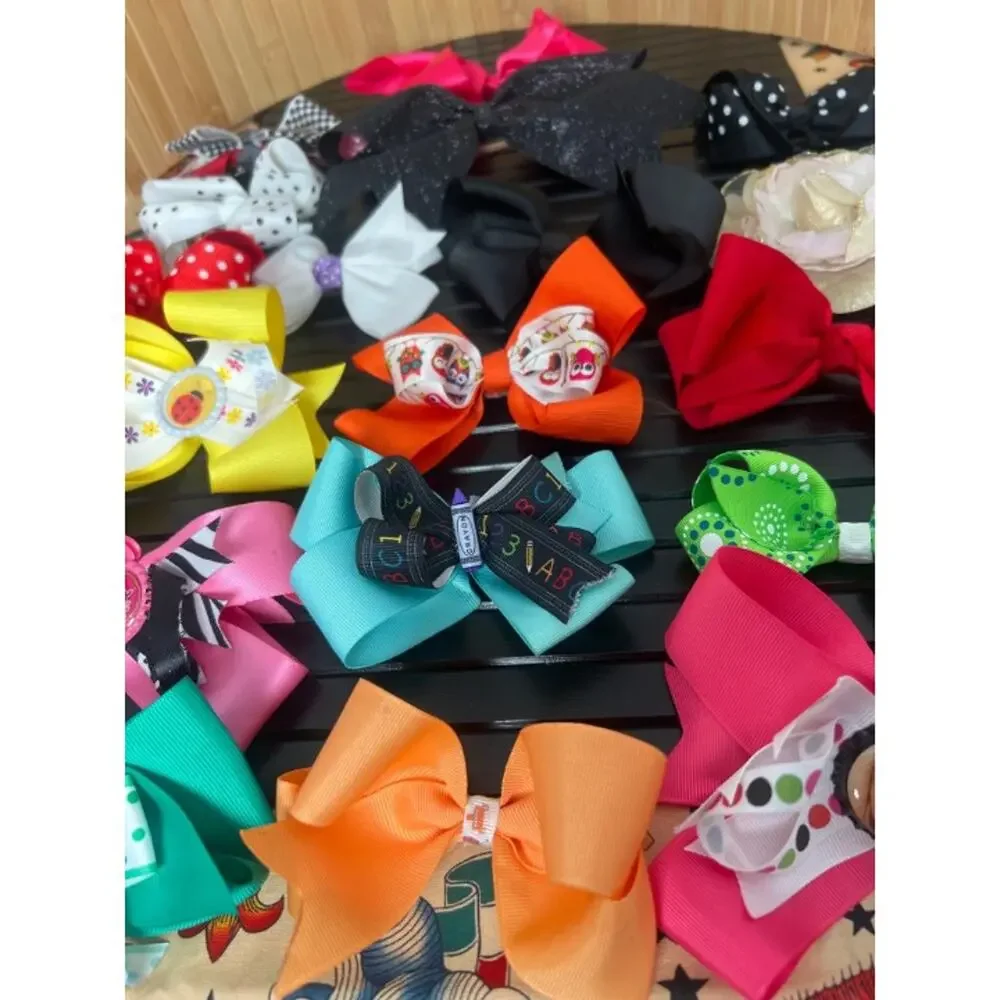Bundle Of 18 Girls Hair Bows Perfect For Back To School BTS